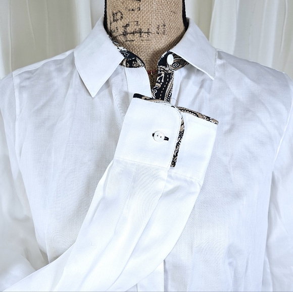 NWT Foxcroft - Blouse – Long Sleeve, White, Wrinkle-Resistant Fabric, Sz 8 - Picture 4 of 6